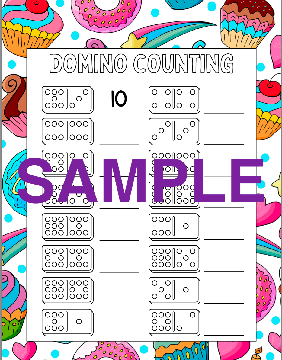 Dominos and Dessert Math Workbook! (5-pages)