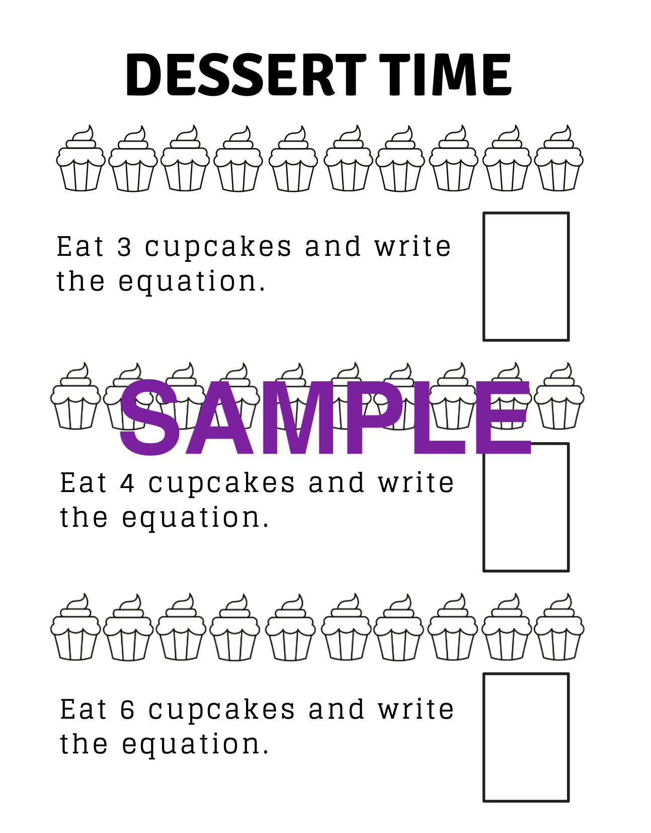 1st Grade Planets & Cupcakes Math Workbook! (6-pages)