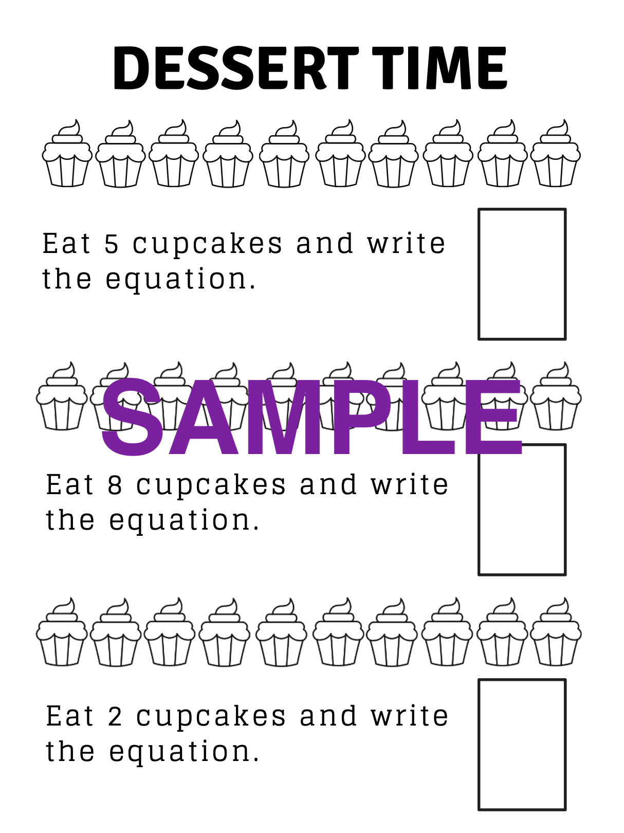 1st Grade Planets & Cupcakes Math Workbook! (6-pages)