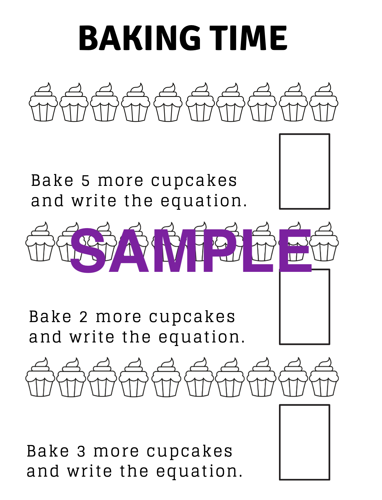 1st Grade Planets & Cupcakes Math Workbook! (6-pages)