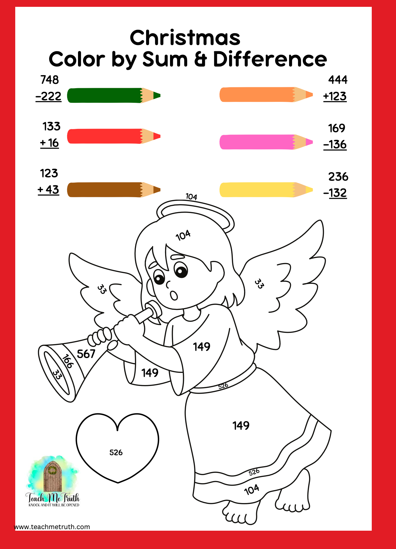 Christmas Math Activity Workbook (Grades 1st-3rd)