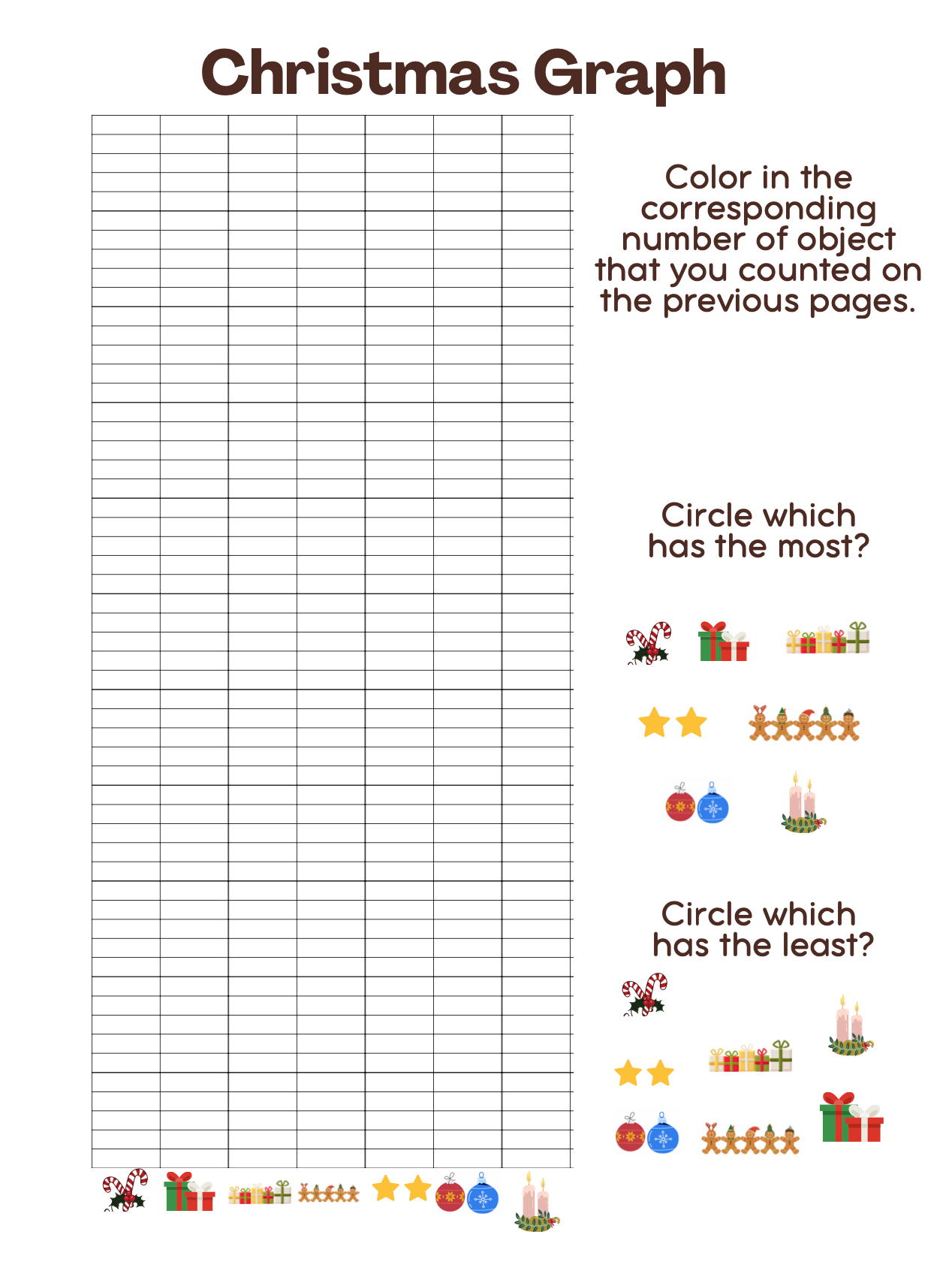 Christmas Math Activity Workbook (Grades 1st-3rd)