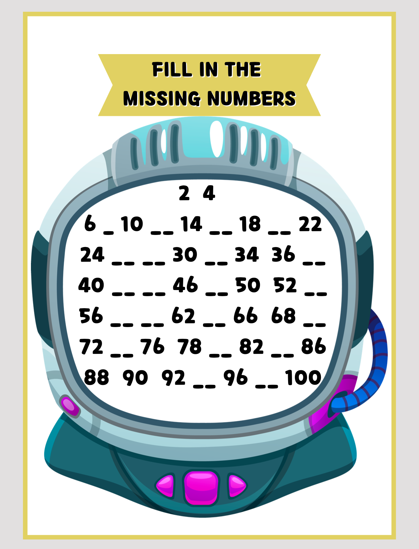 Space Themed Math Worksheets (2nd-3rd Grade)