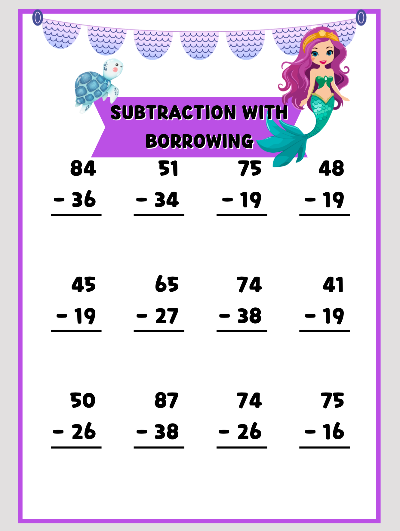 Mermaid Math (2nd-3rd Grade)