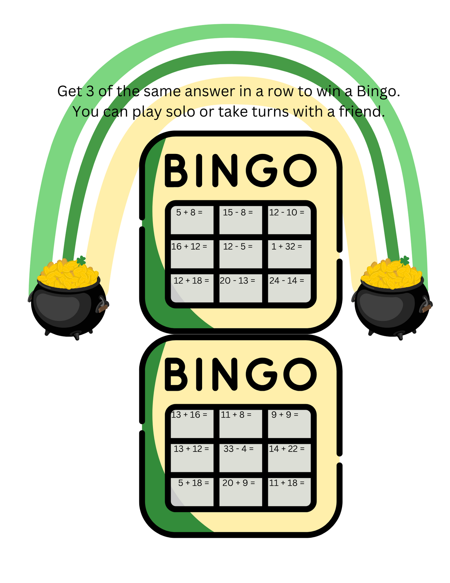 St. Patrick's Day Math Workbook