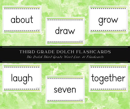 3rd Grade Dolch Sight Word Flashcards – Printable PDF