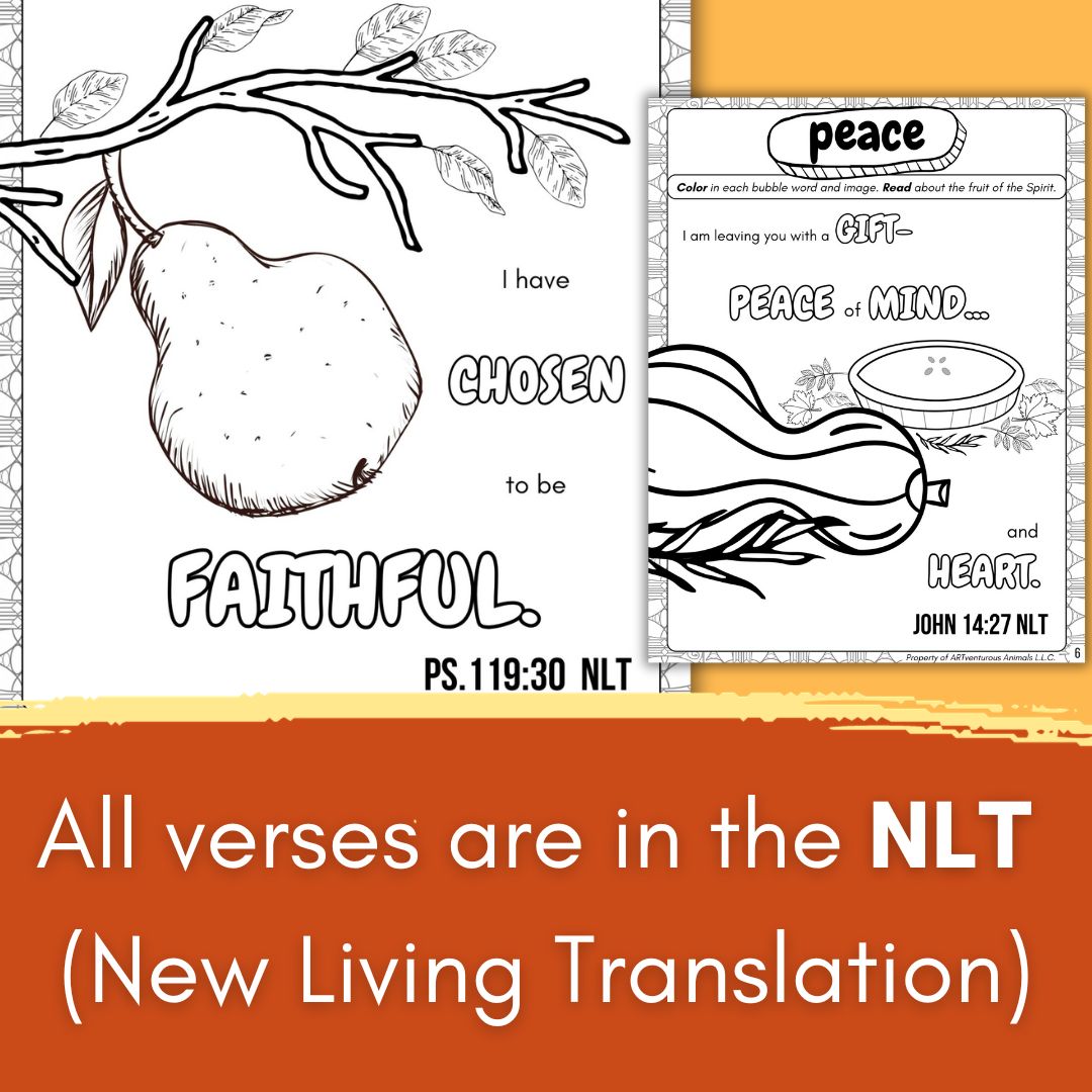 Fruit of the Spirit Coloring Worksheets - Pumpkin and Fall Themed Bible Activities for Elementary
