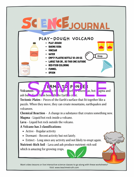 Play Clay Volcano Science Activity Journal