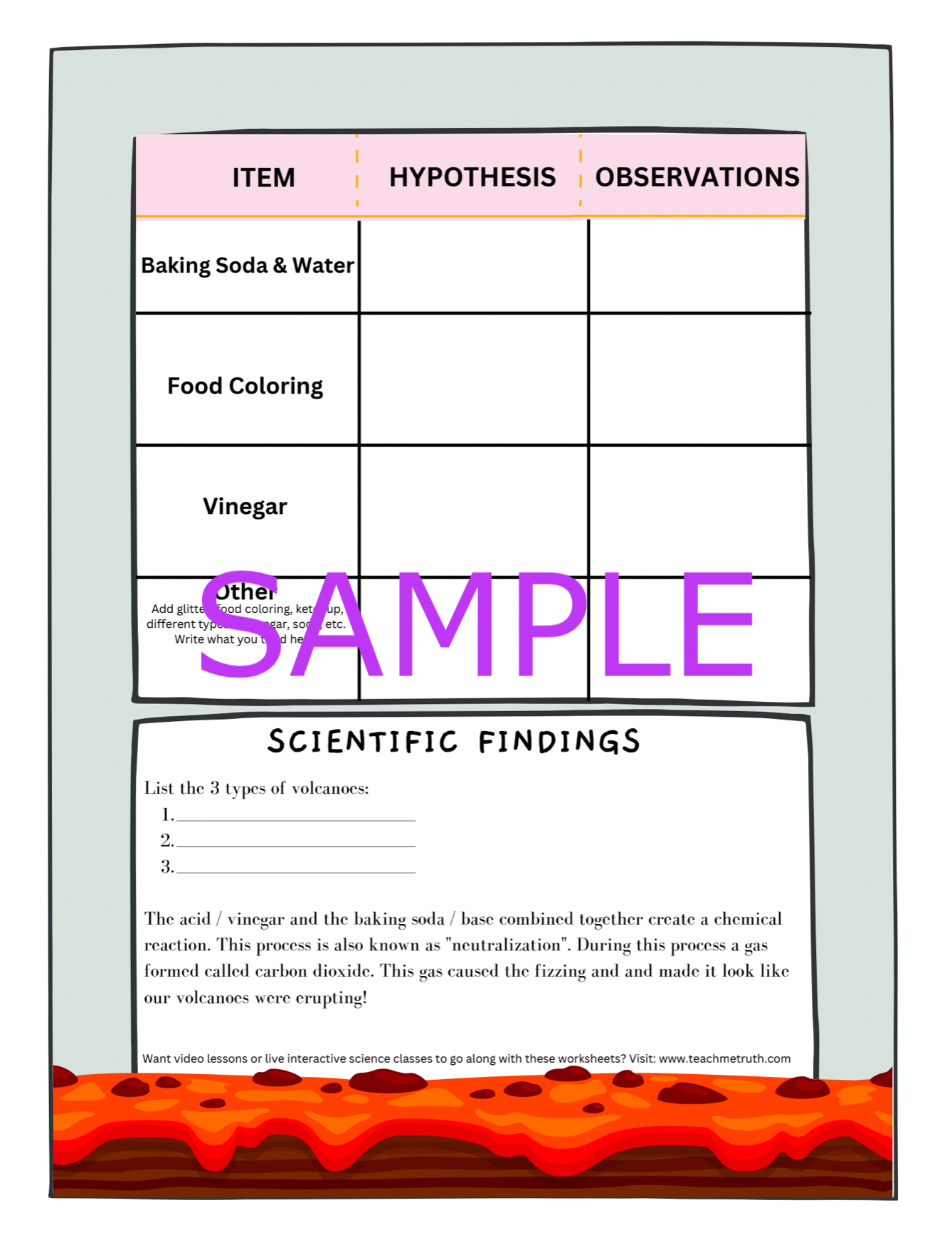 Play Clay Volcano Science Activity Journal