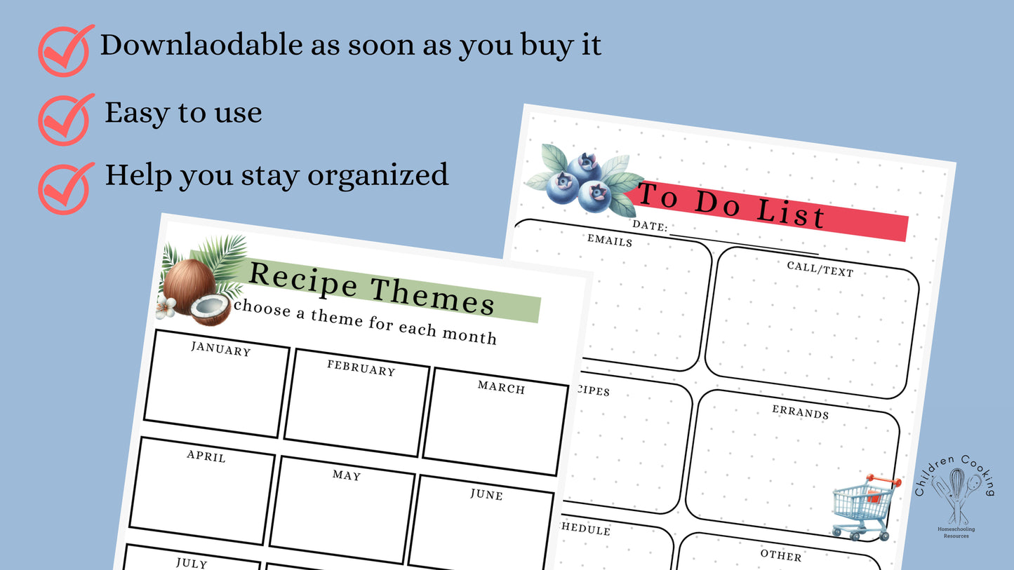 Cooking With Kids Planner