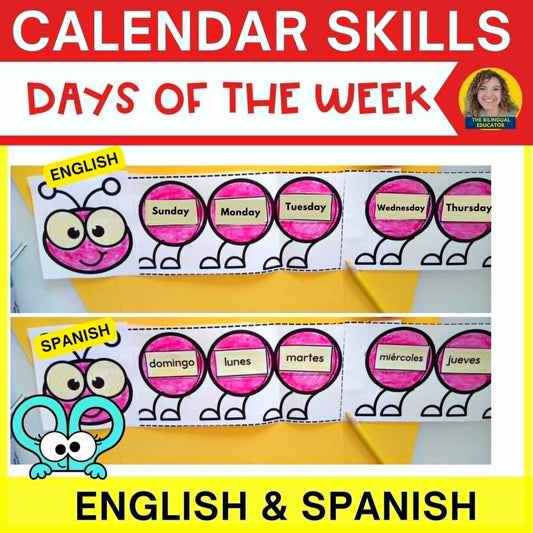 No Prep Printable Craft: The Days of the Week in English and Spanish