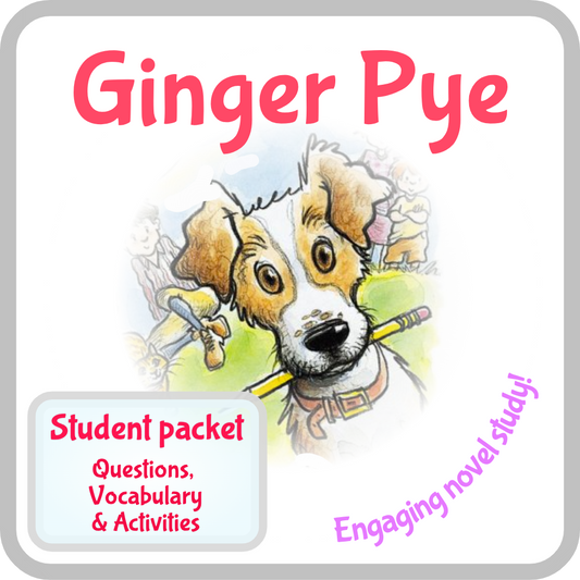 Ginger Pye Novel Book Study Guide. Questions, Vocab, Fun Activities!