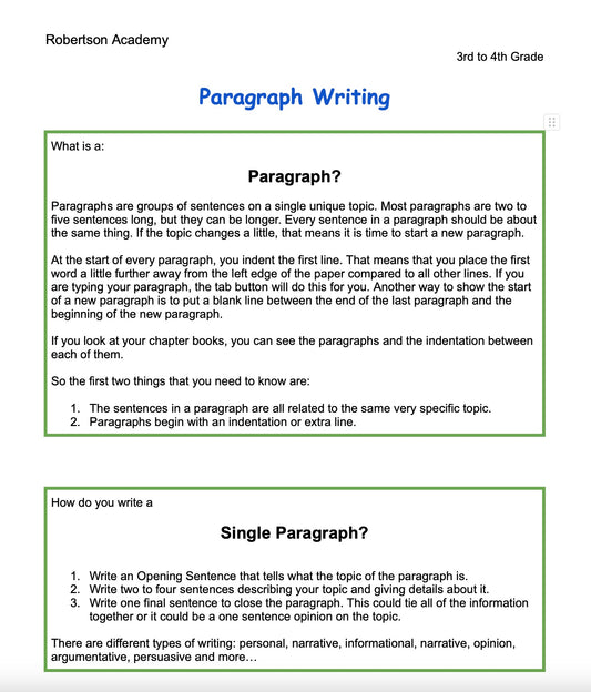 Paragraph Writing