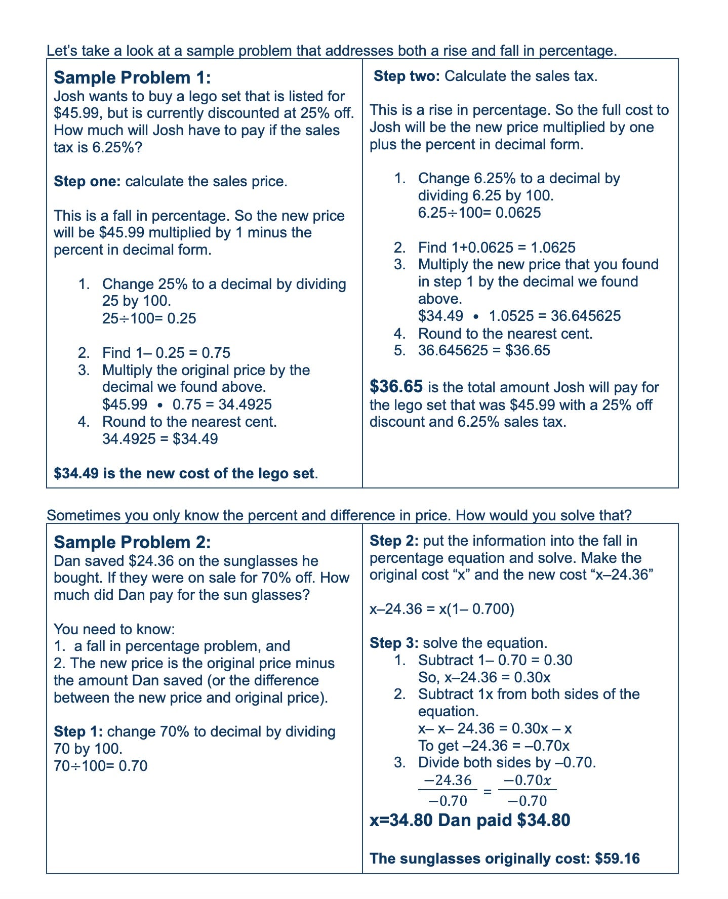 Practice Percentages