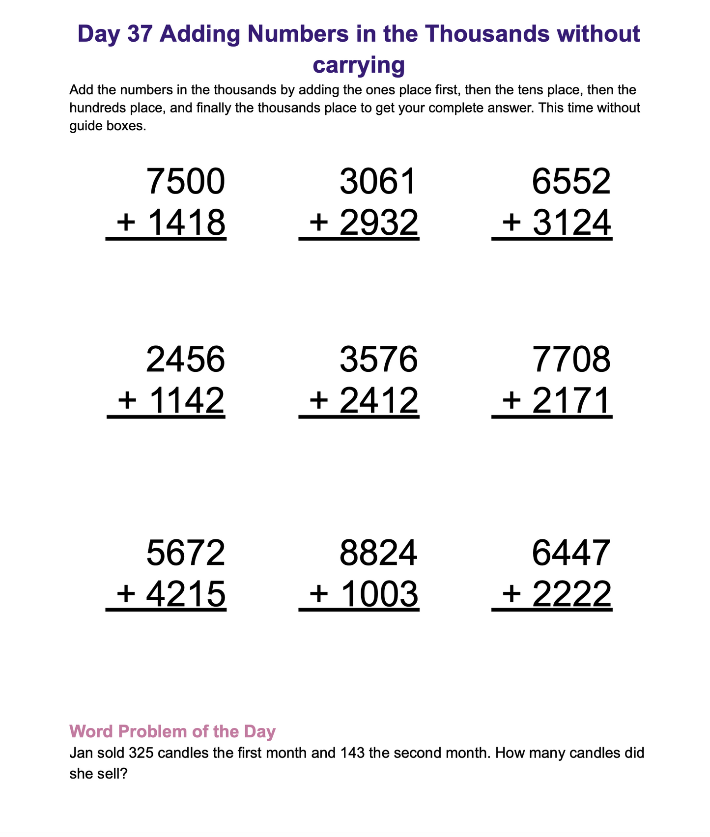Picture Math for Second Grade