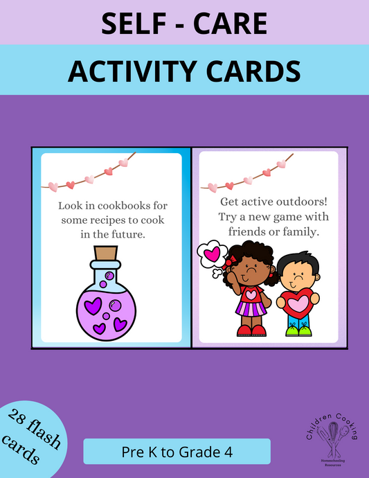 Self Care Activity Cards with Self love and Self Esteem Activities for Pre K - 4