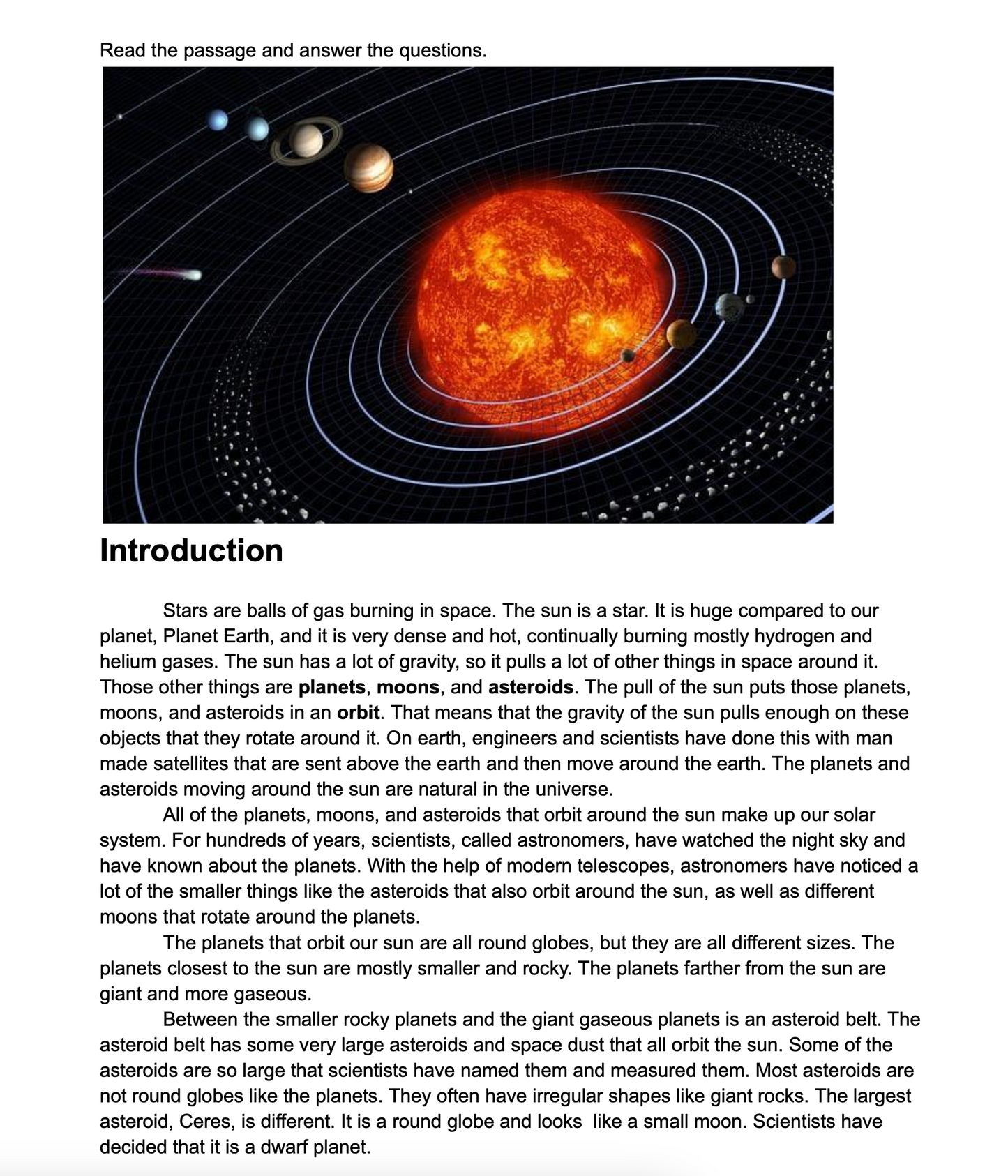 Our Solar System for 1st-3rd Grade Learners