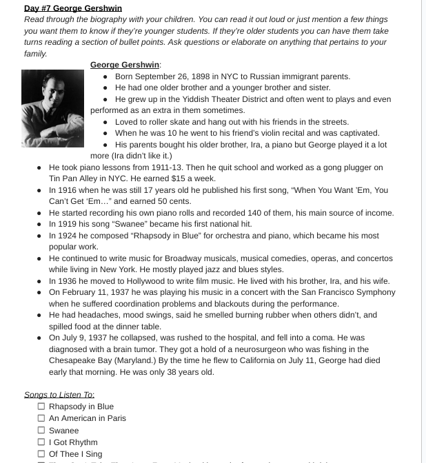 20th Century US History Music Curriculum Daily Lesson Plans 33 Weeks!