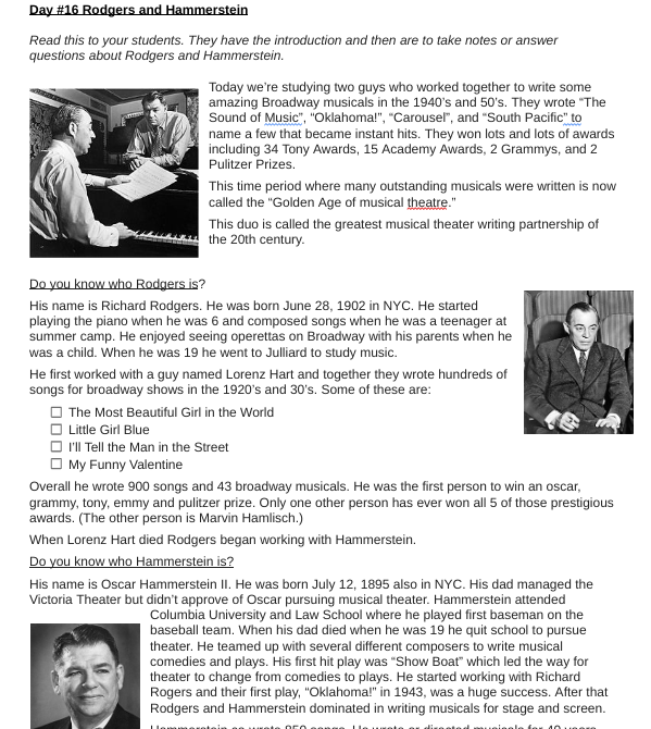 20th Century US History Music Curriculum Daily Lesson Plans 33 Weeks!