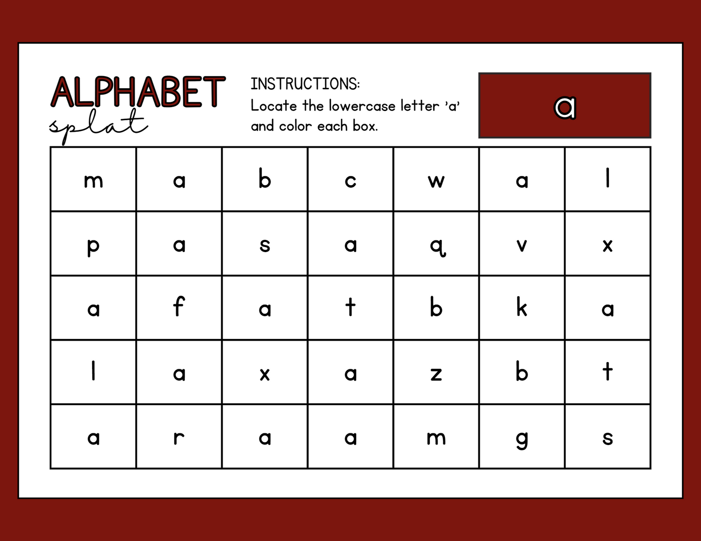 Alphabet Letter Recognition Activity Workbook