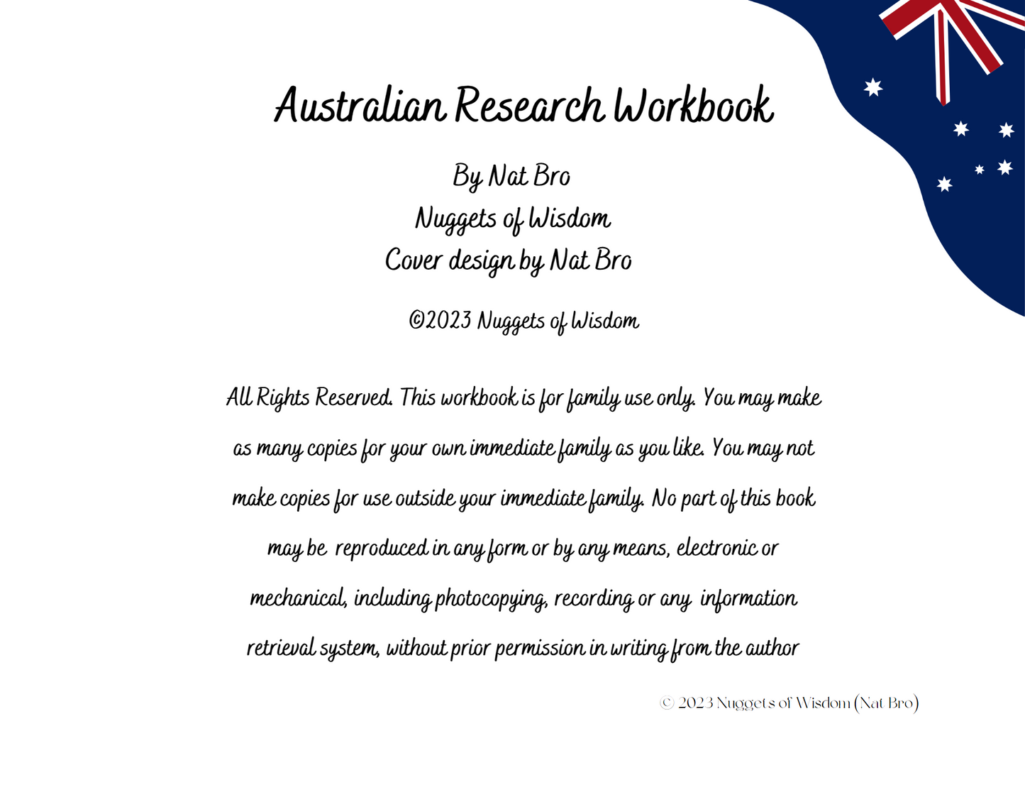 Australia Research Workbook