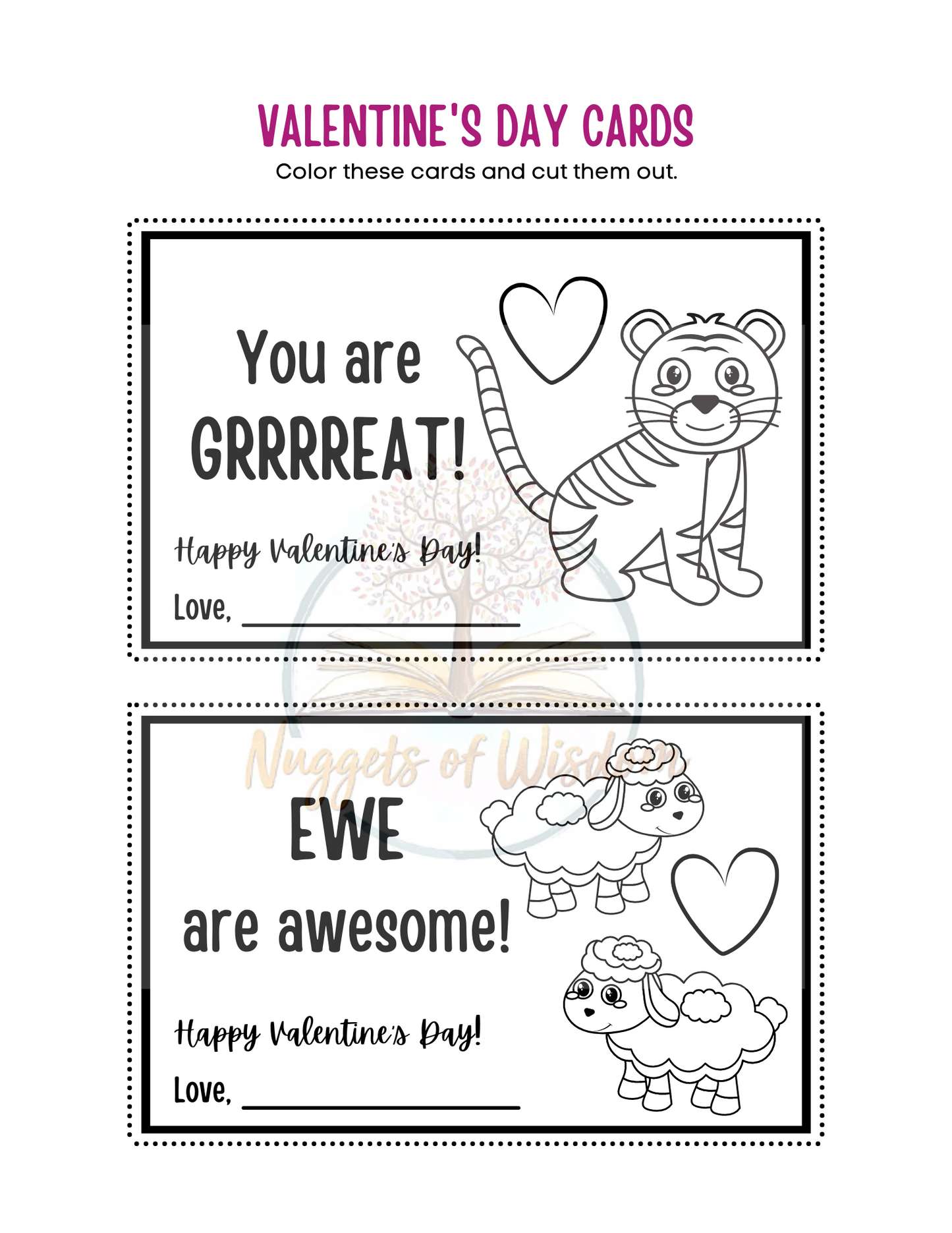 Color Me Valentine's Day Cards