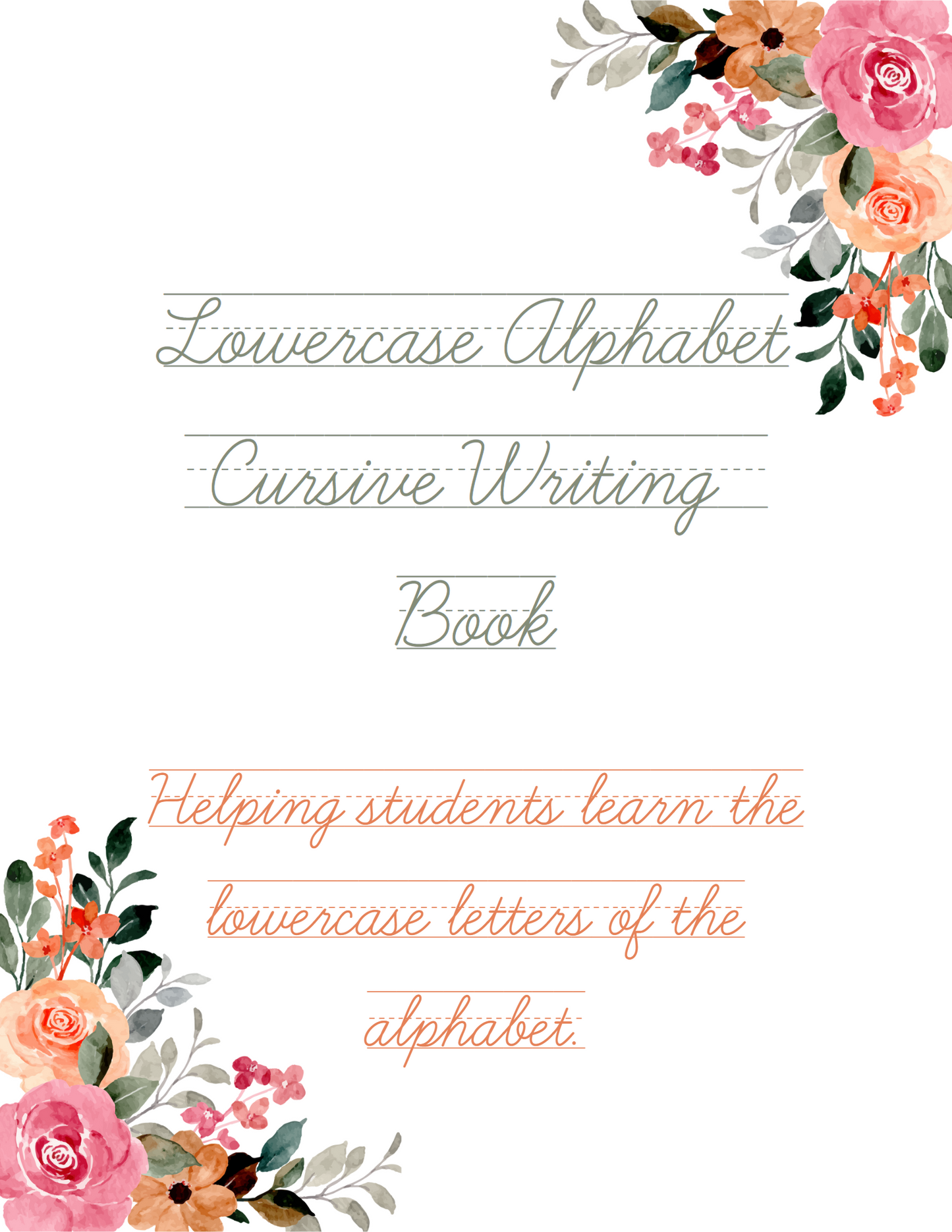 Lowercase Cursive Handwriting Tracing Workbook