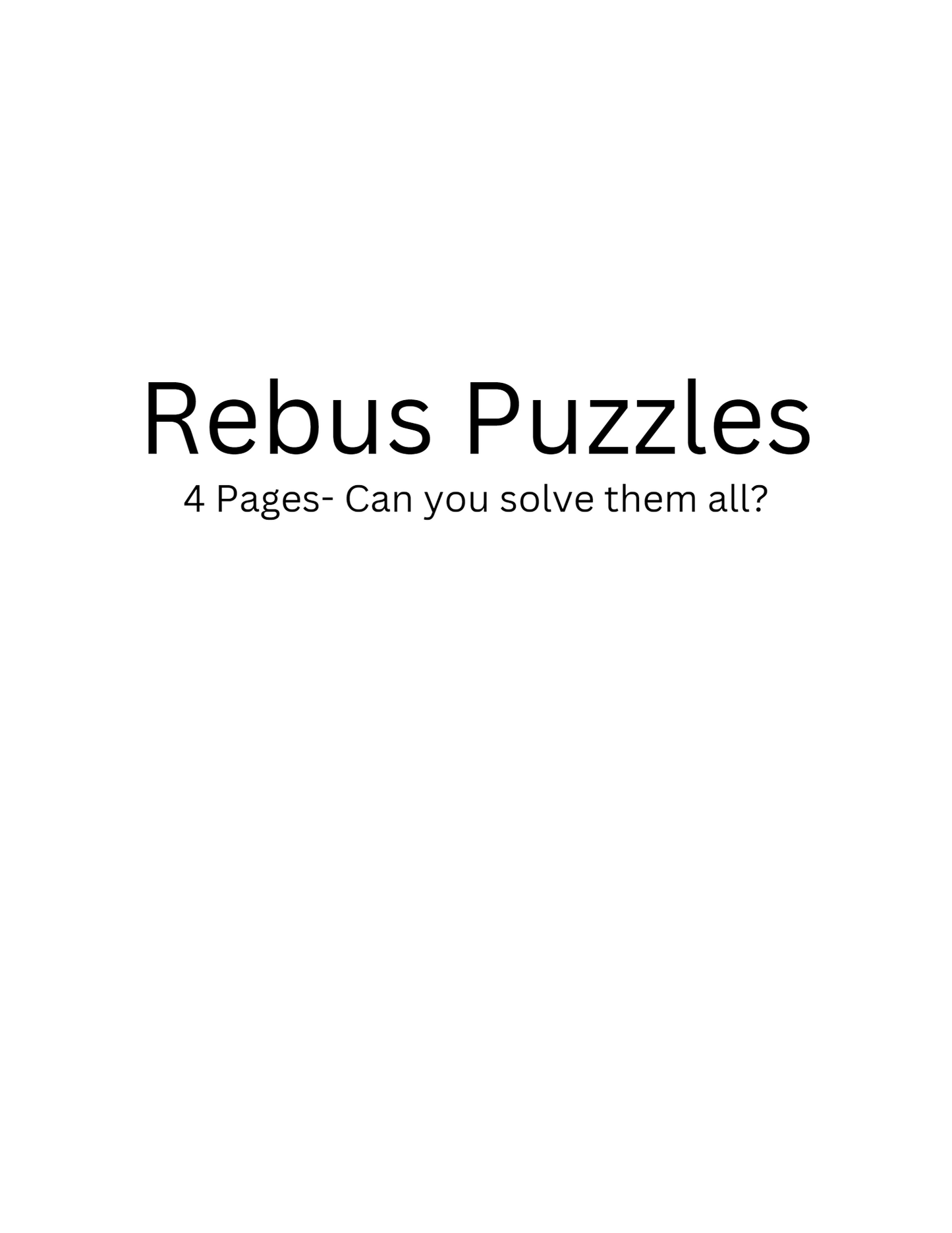 Idioms and Rebus Activity Sheet
