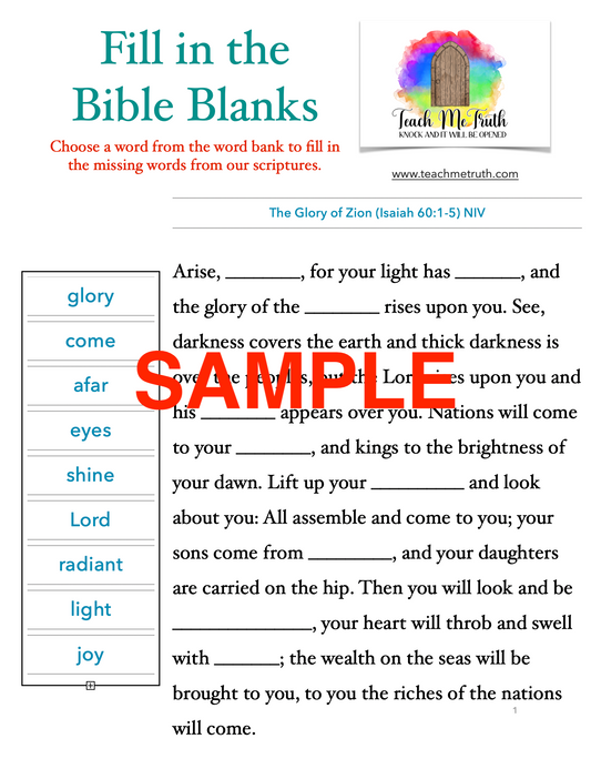 Fill in the Bible Blanks - Isaiah 60 & 61