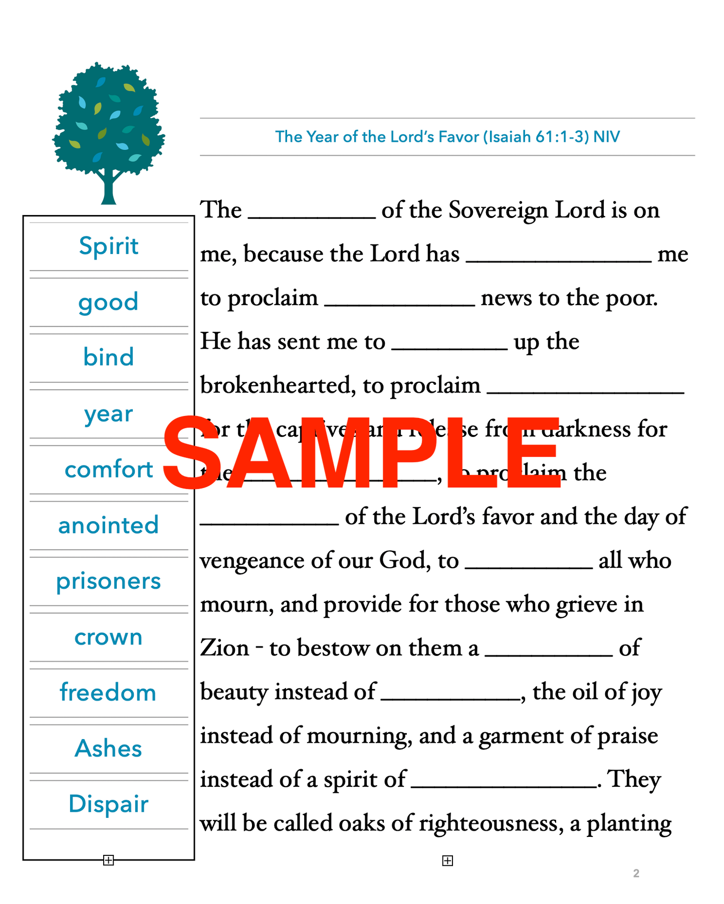 Fill in the Bible Blanks - Isaiah 60 & 61