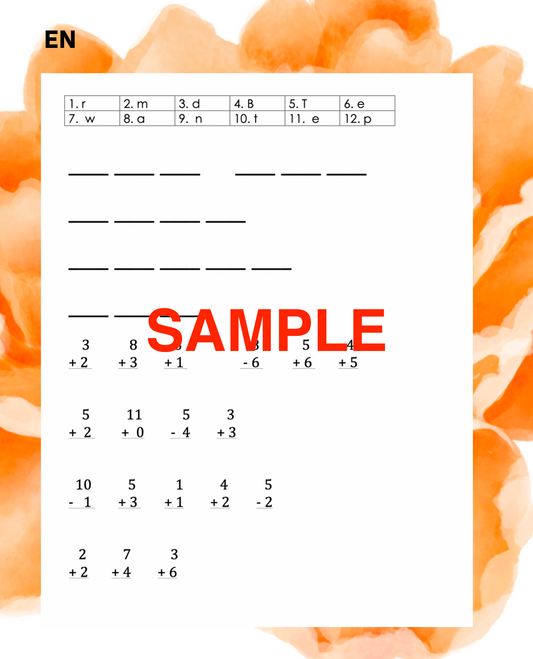CVC Word Families Secret Sentences & Single Digit Math