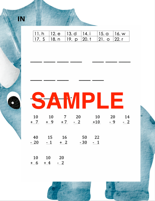 CVC Word Families Secret Sentences & Double Digit Math