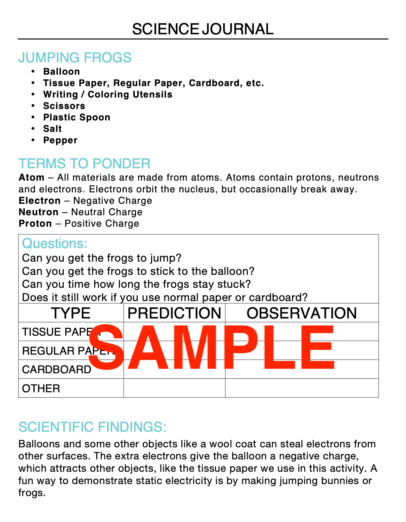 Static Electricity- Jumping Friends and Magic Spoon Science Experiment