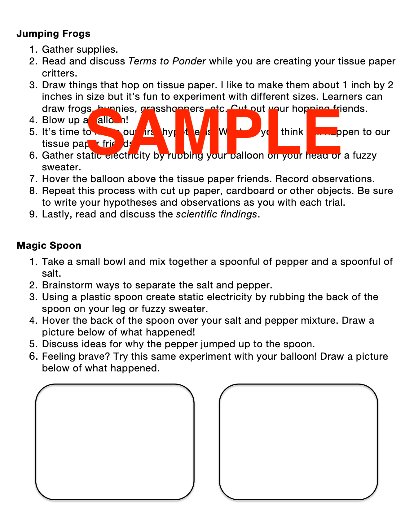 Static Electricity- Jumping Friends and Magic Spoon Science Experiment