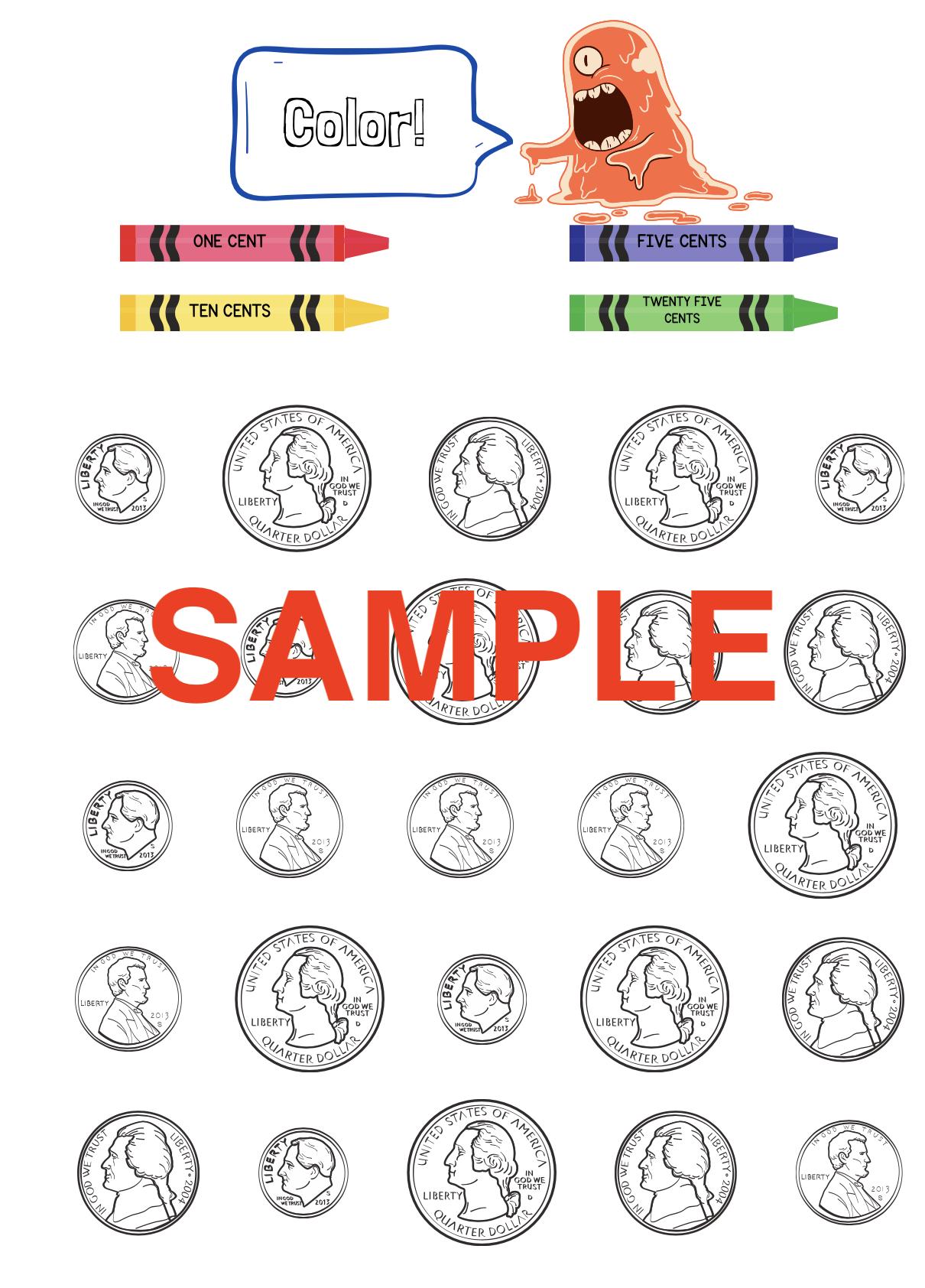 Monster Money Workbook! (10-pages)