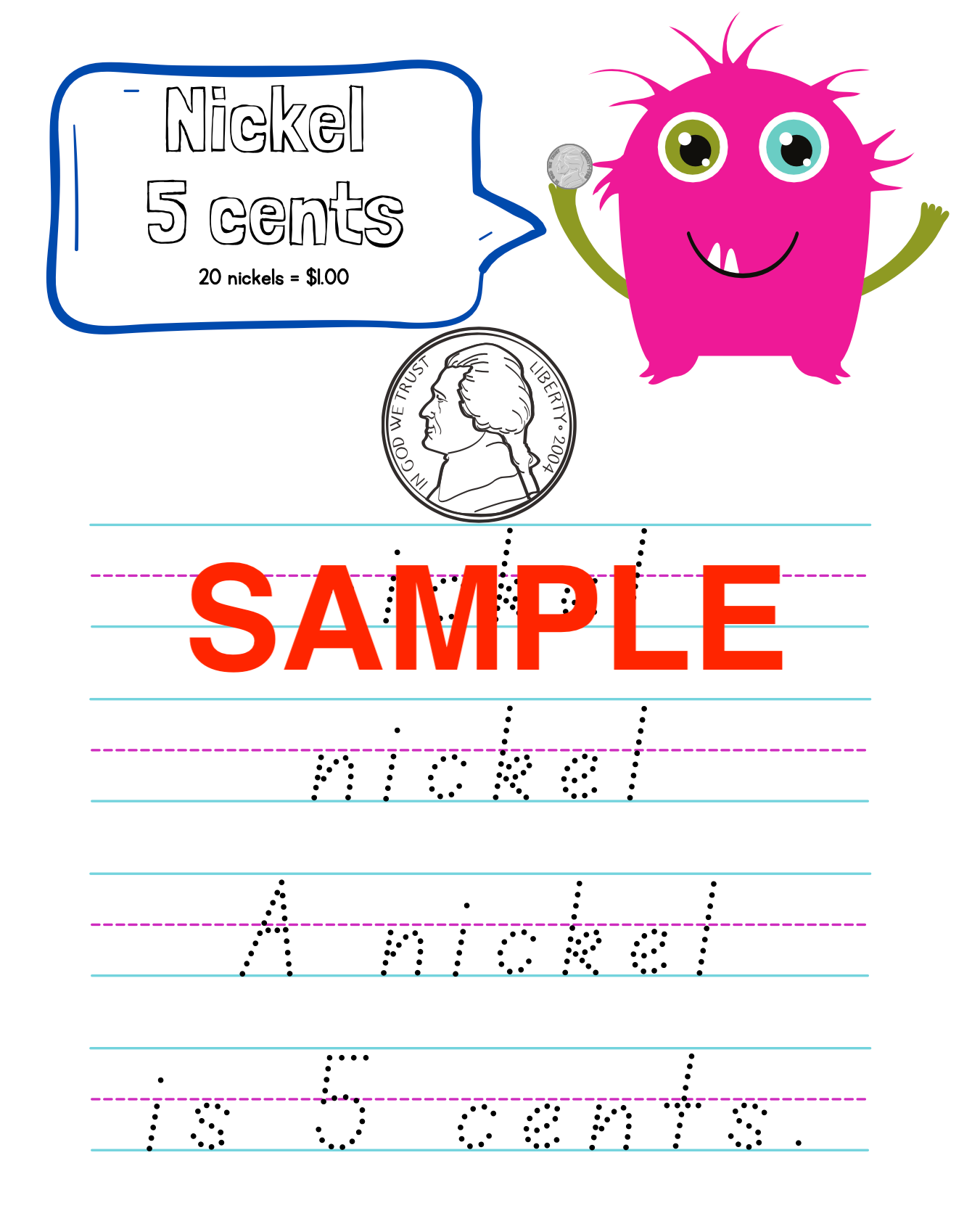 Monster Money Workbook! (10-pages)