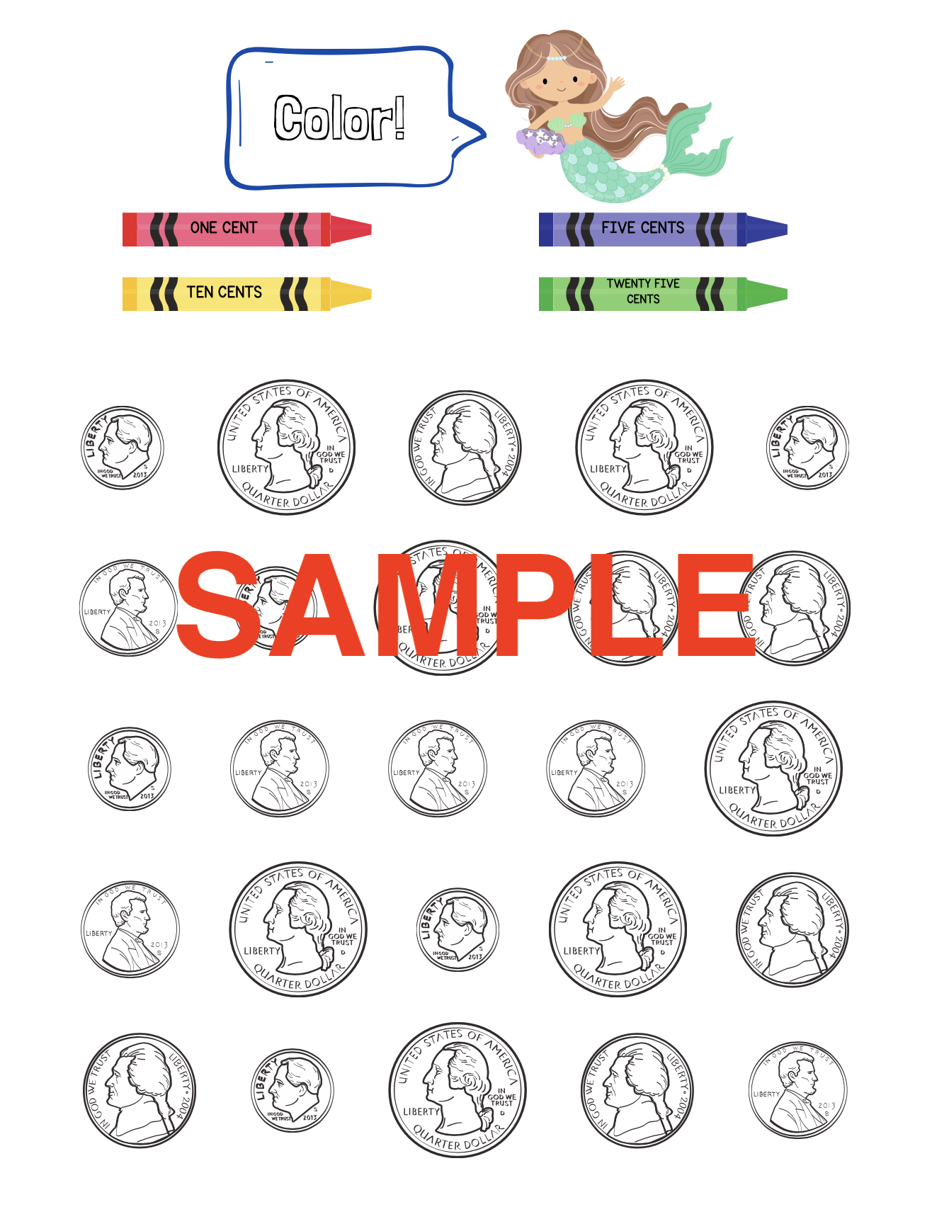 Mermaid Money Workbook! (10-pages)