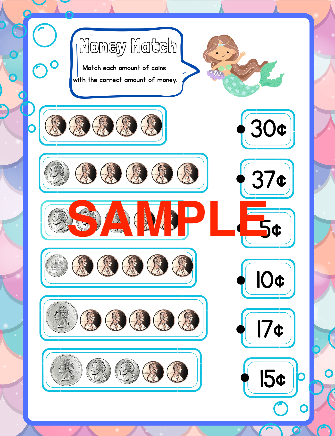 Mermaid Money Workbook! (10-pages)