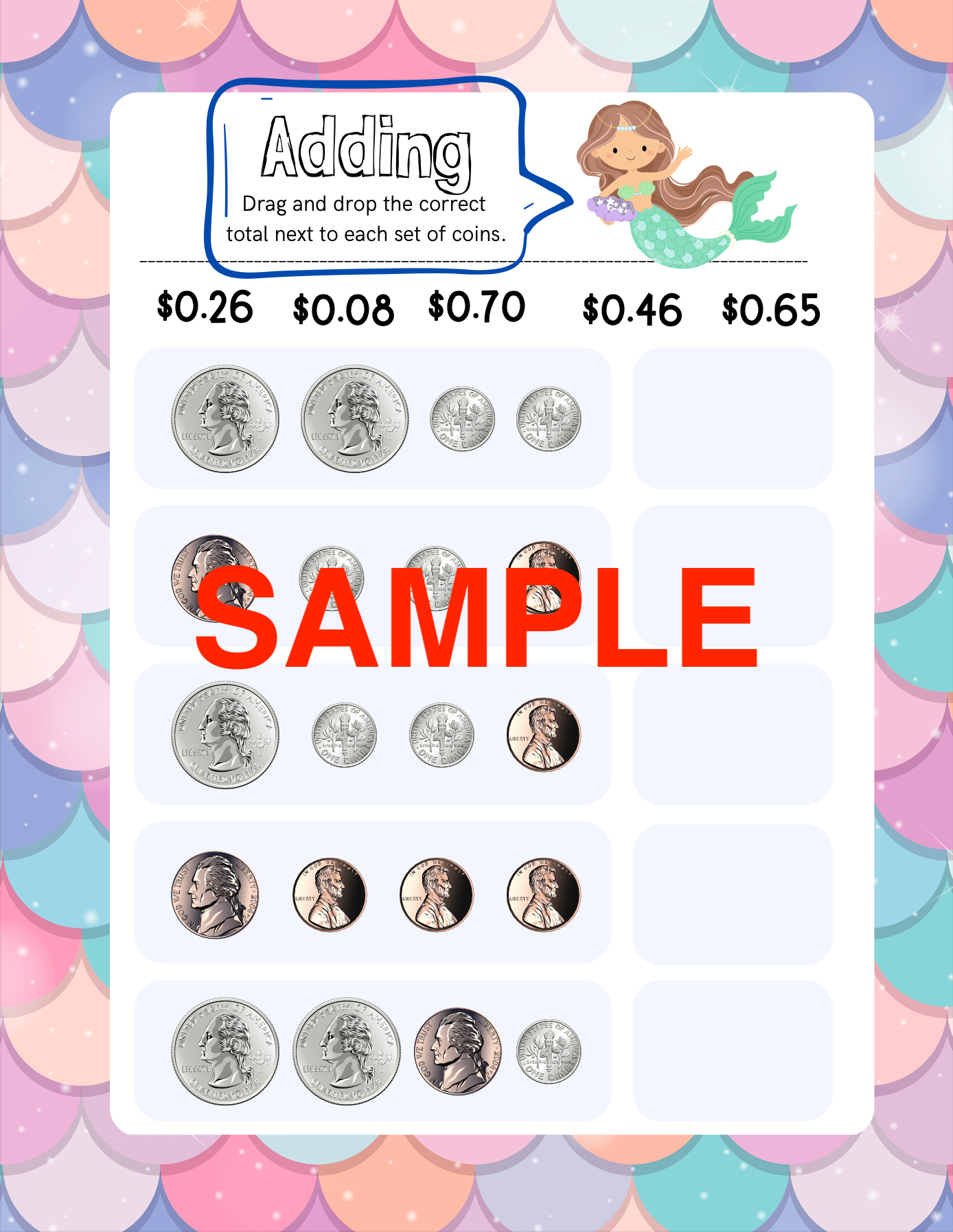 Mermaid Money Workbook! (10-pages)