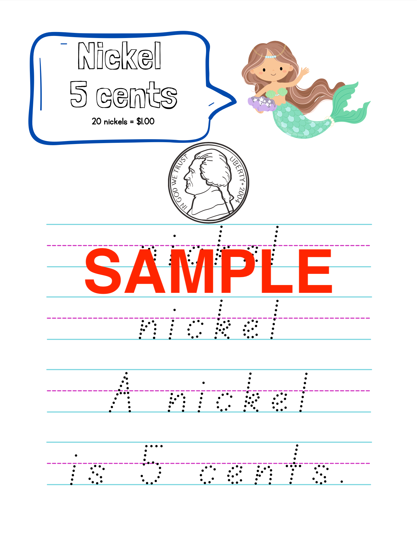 Mermaid Money Workbook! (10-pages)