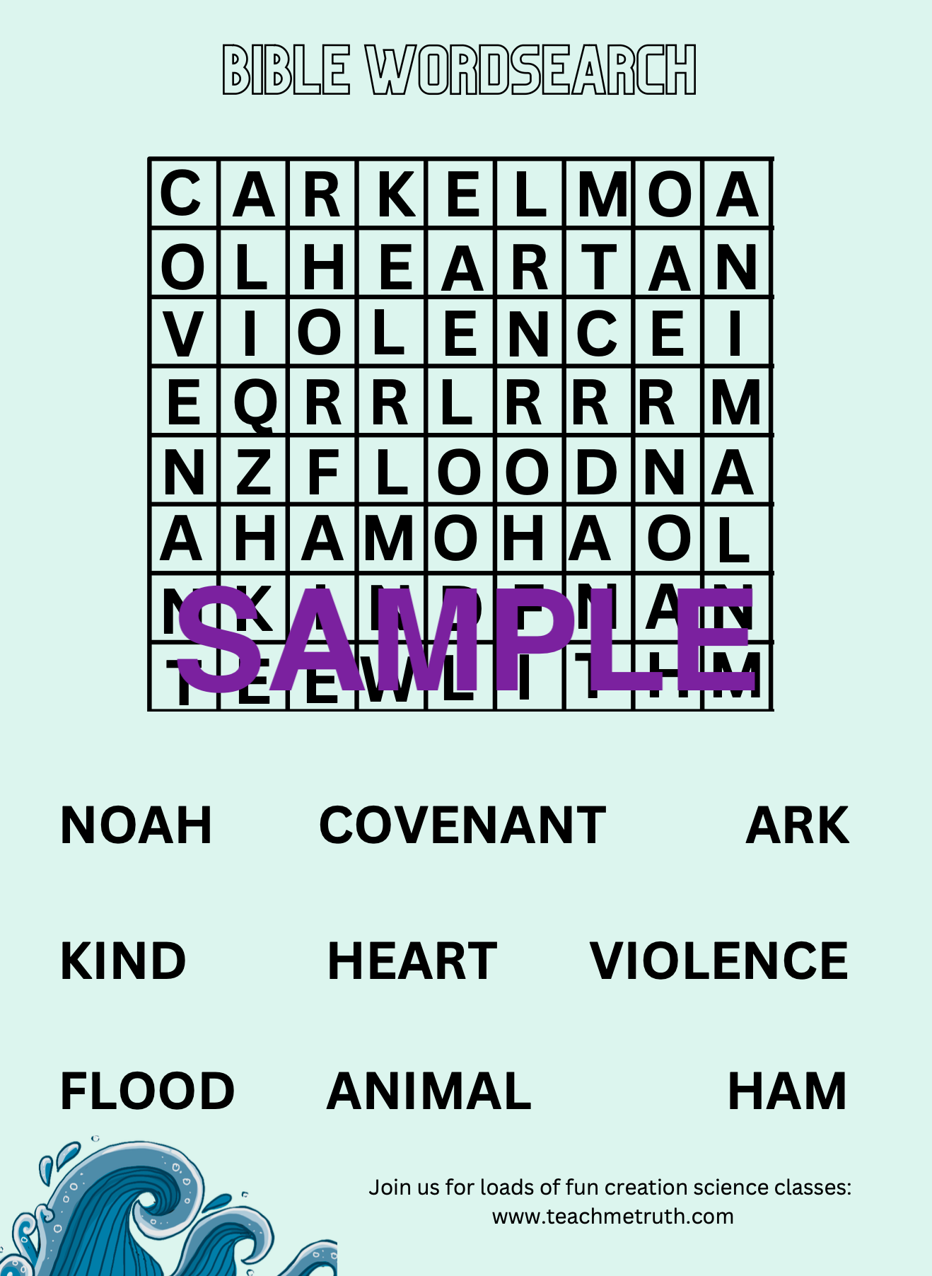 Noah's Ark Workbook Genesis 6