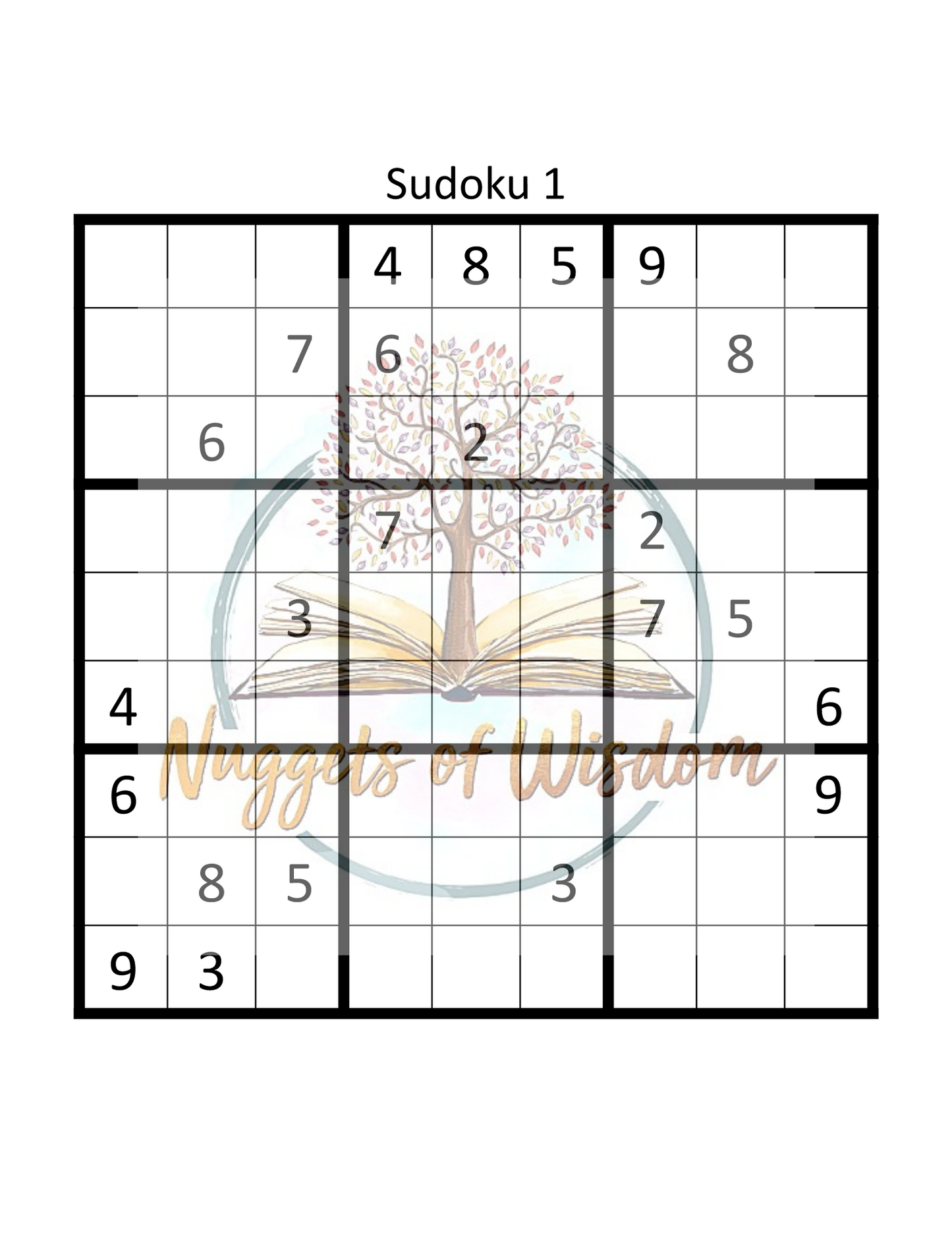 Sudoku Book 1 (100 Puzzles for Adults)