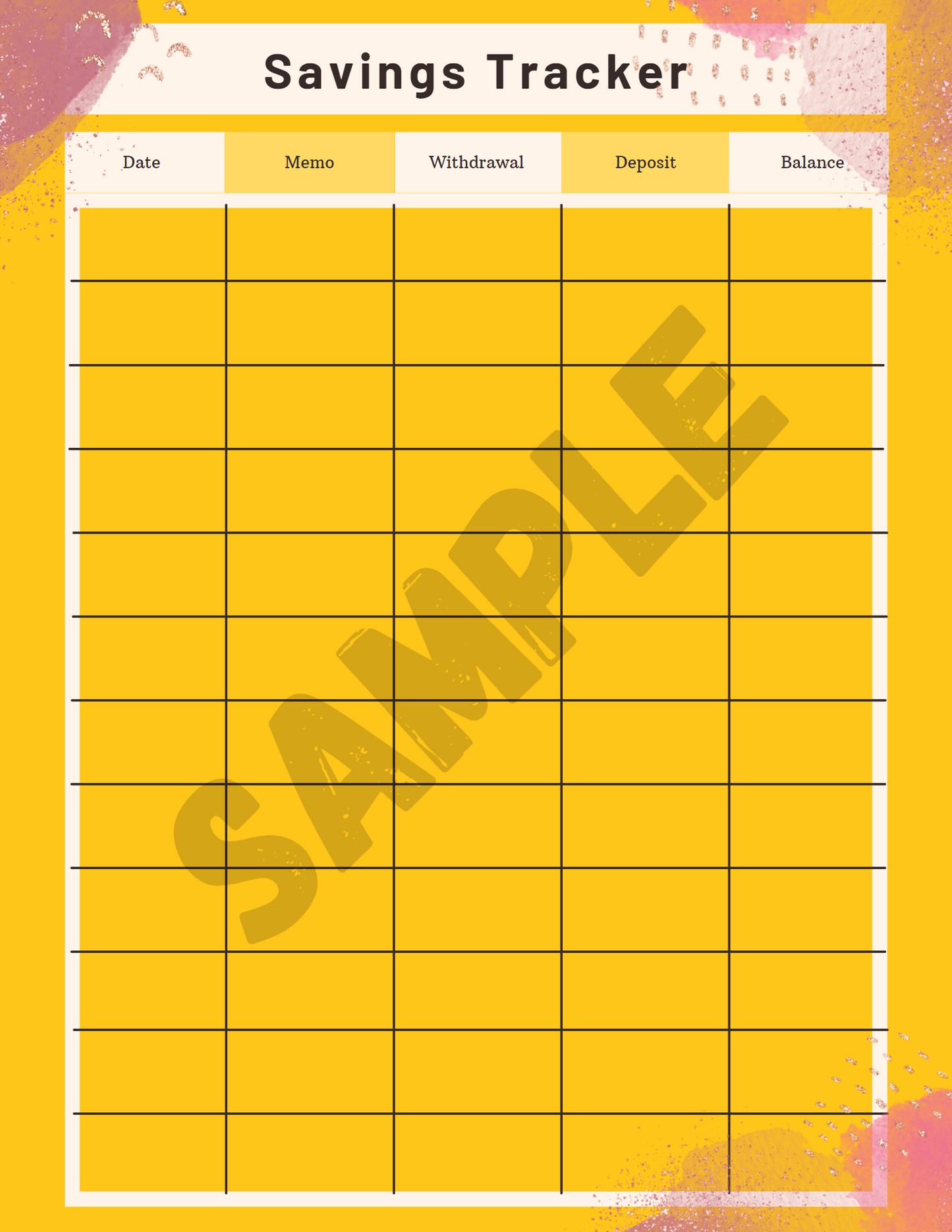 Yellow Budget Planner