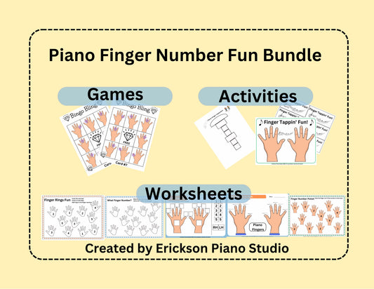 Piano Finger Number Fun Bundle
