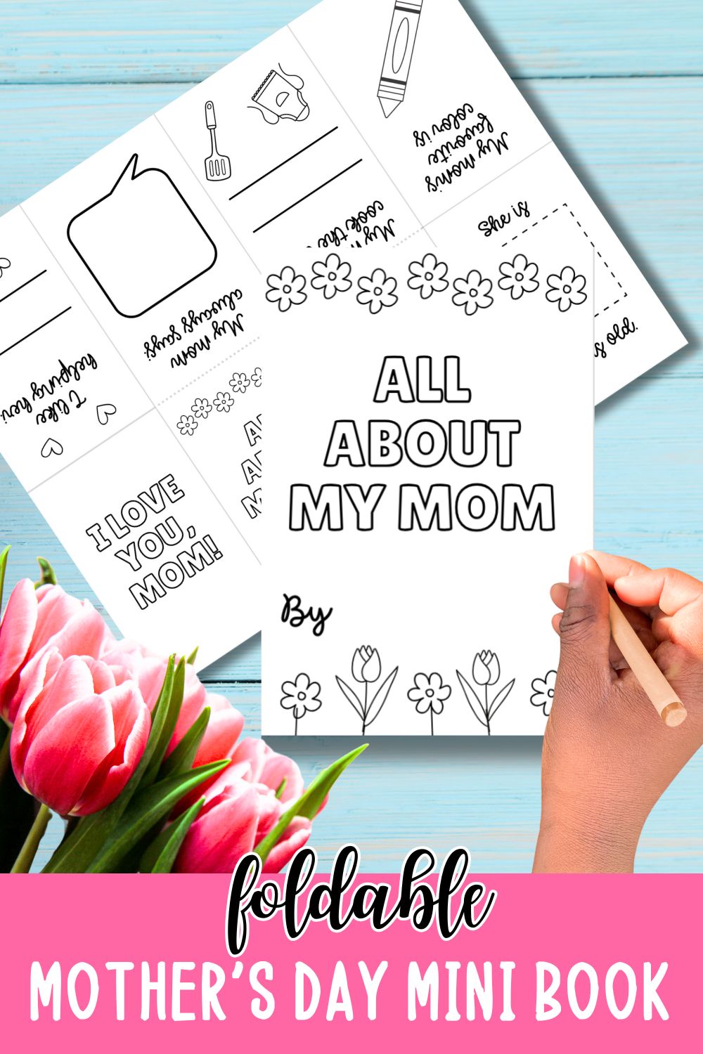 Foldable Mother's Day Mini Book Craft