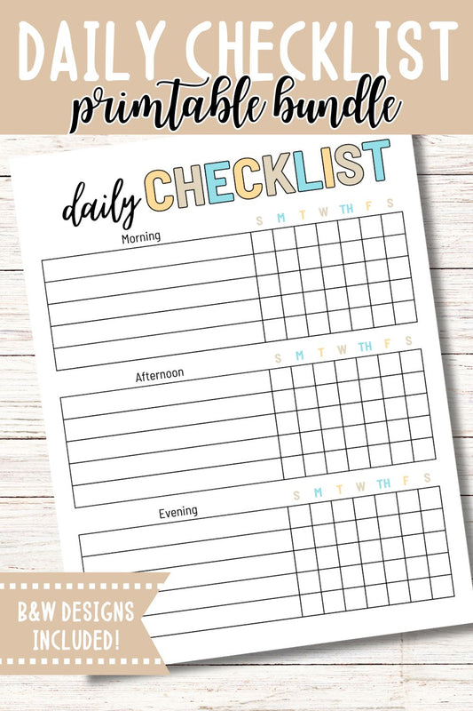 Daily Routine and Checklist Bundle - Boho Colors