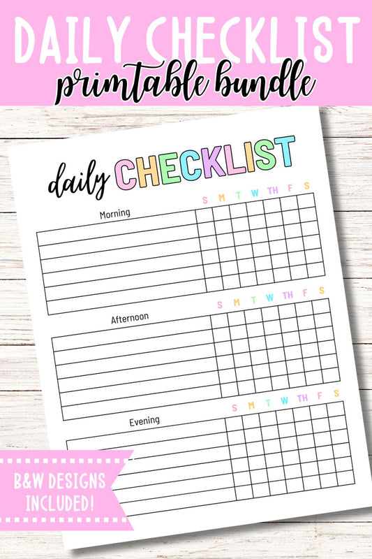 Daily Routine and Checklist Bundle - Pastel