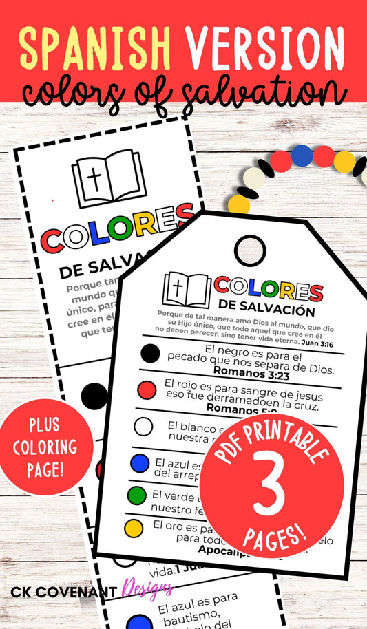 Colors of Salvation (Spanish Version) Bookmark and Tag Bundle