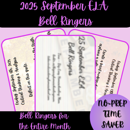 High School 2025 September ELA Bell Ringers