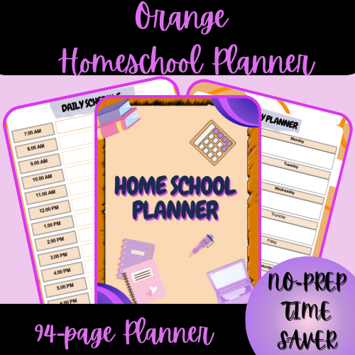 Orange Homeschool Planner (90+ pages)